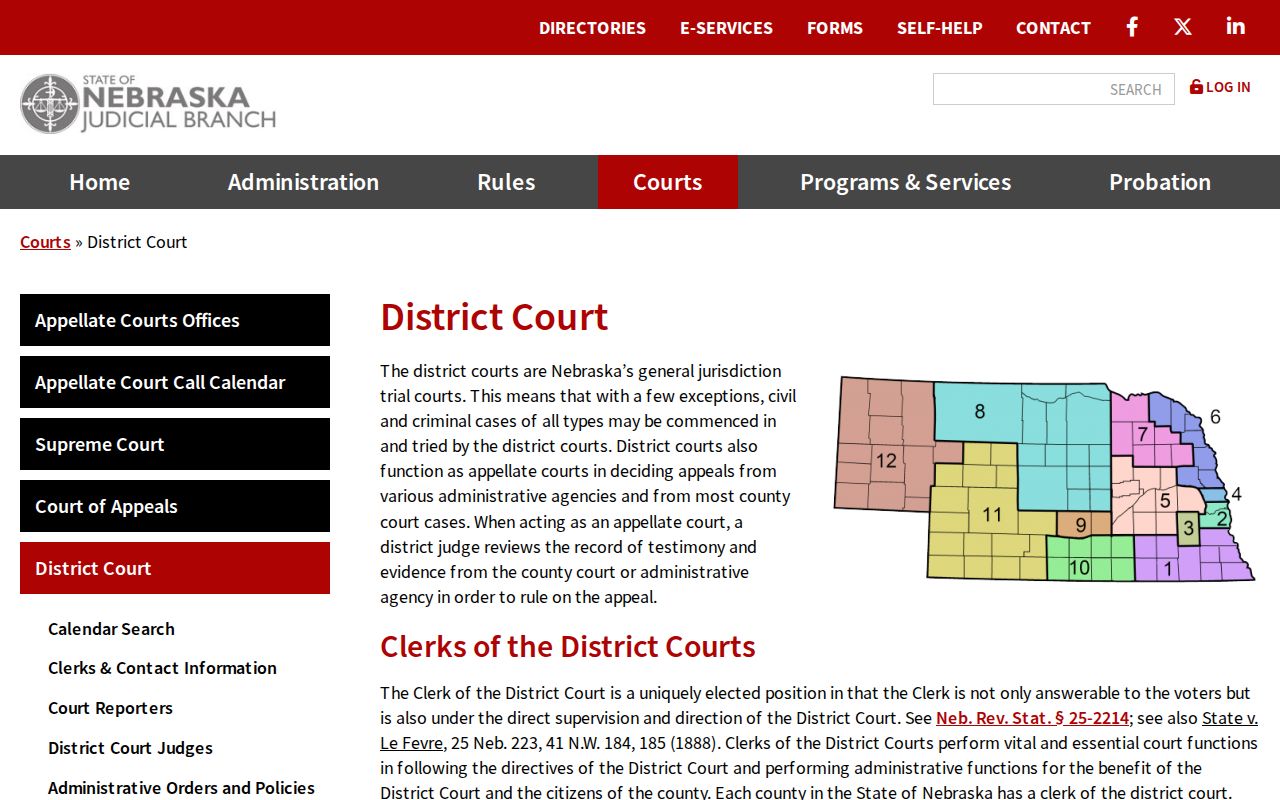 Dundy County criminal court docket District Court jurisdiction overview