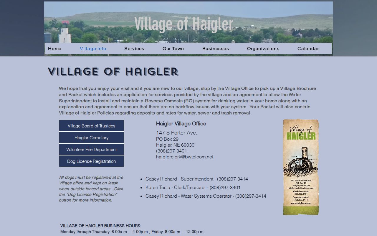 Dundy County Haigler court records routing and village office information