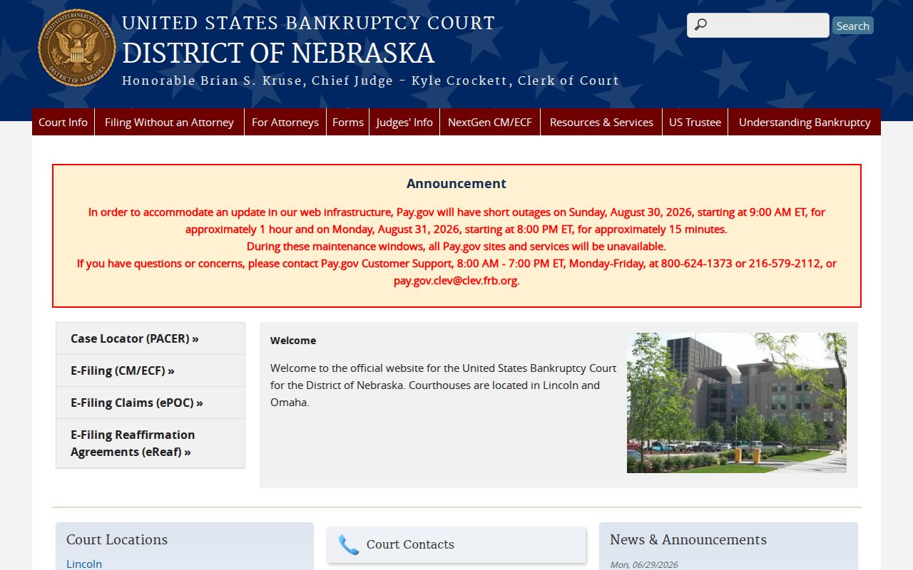 Dundy County court docket Nebraska bankruptcy court source